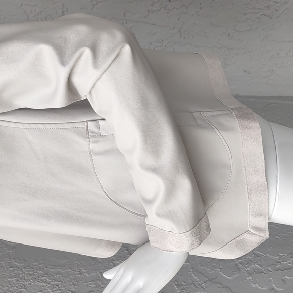 BB Dakota Women's Taupe Reversible Faux Leather Open Front Jacket Coat - Picture 3 of 16